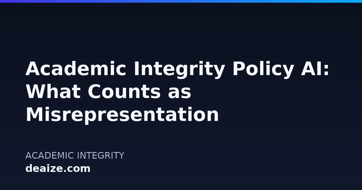 Academic Integrity Policy AI: What Counts as Misrepresentation