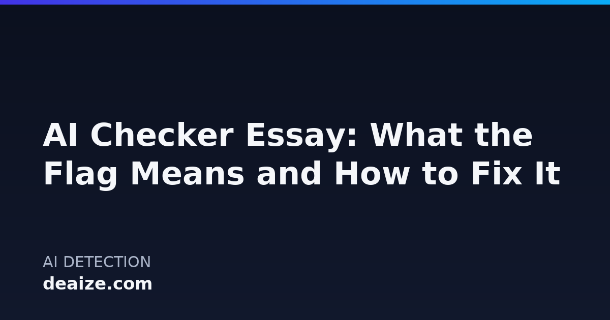 AI Checker Essay: What the Flag Means and How to Fix It