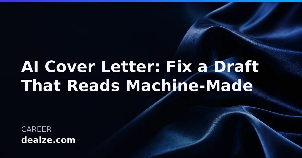 AI Cover Letter: Fix a Draft That Reads Machine-Made