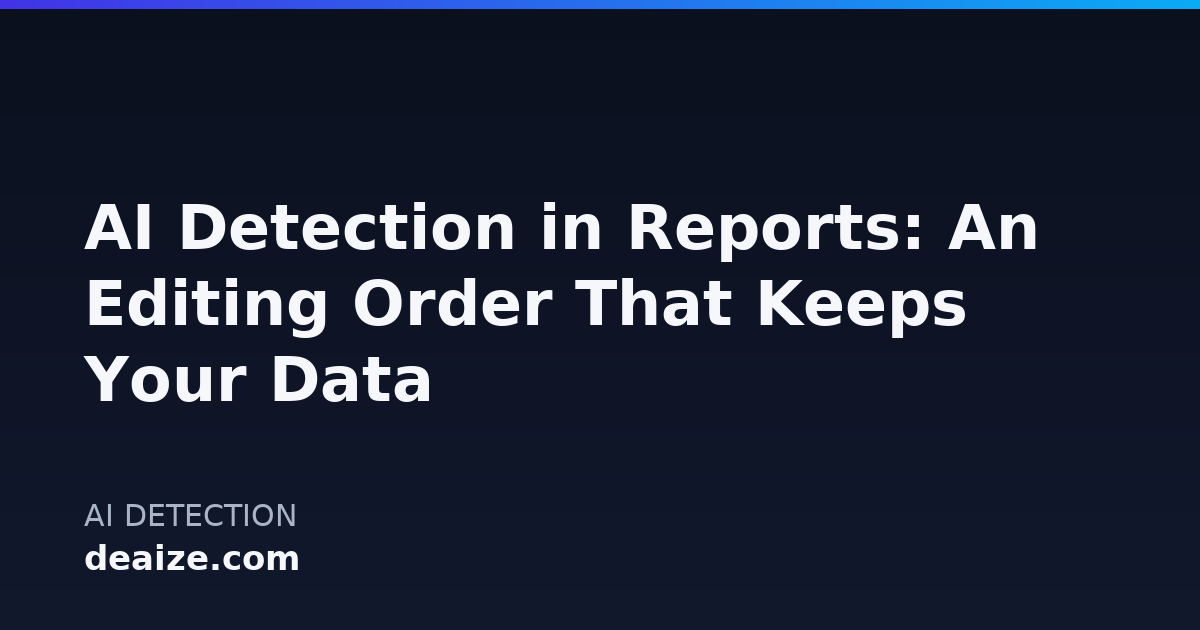AI Detection in Reports: An Editing Order That Keeps Your Data