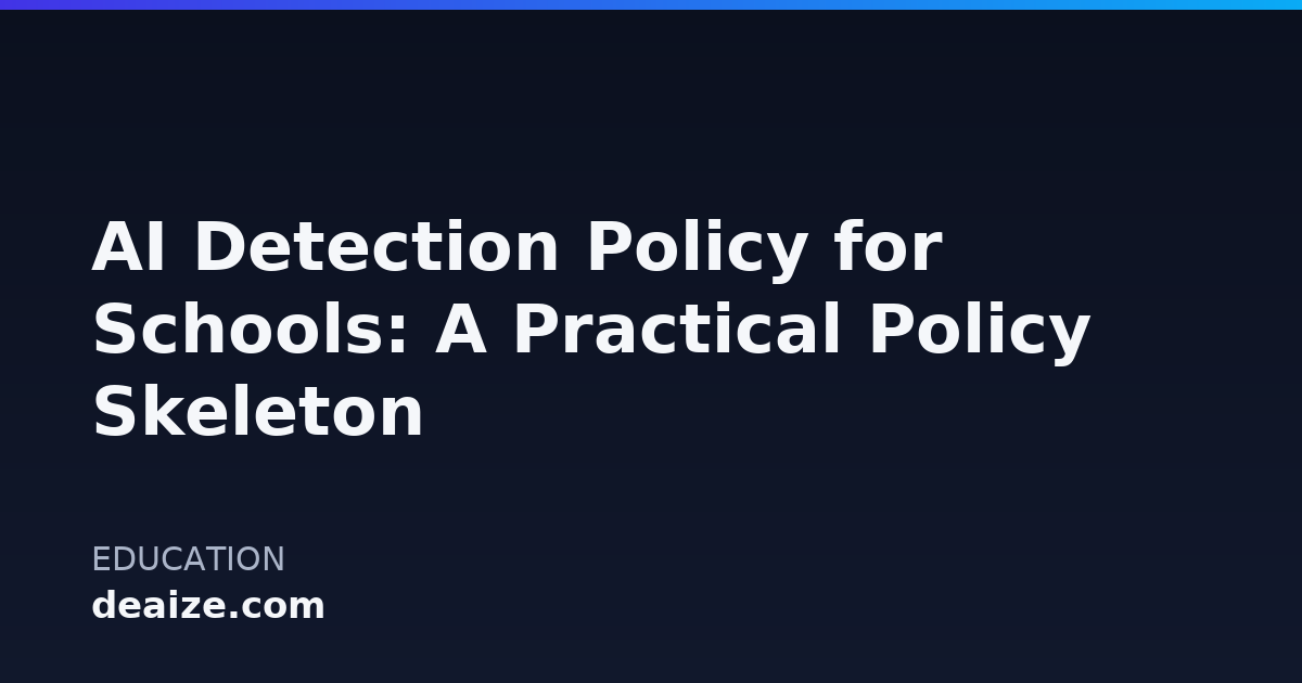 AI Detection Policy for Schools: A Practical Policy Skeleton