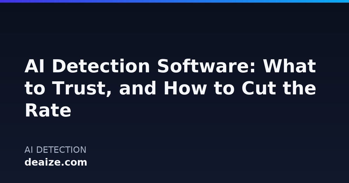 AI Detection Software: What to Trust, and How to Cut the Rate