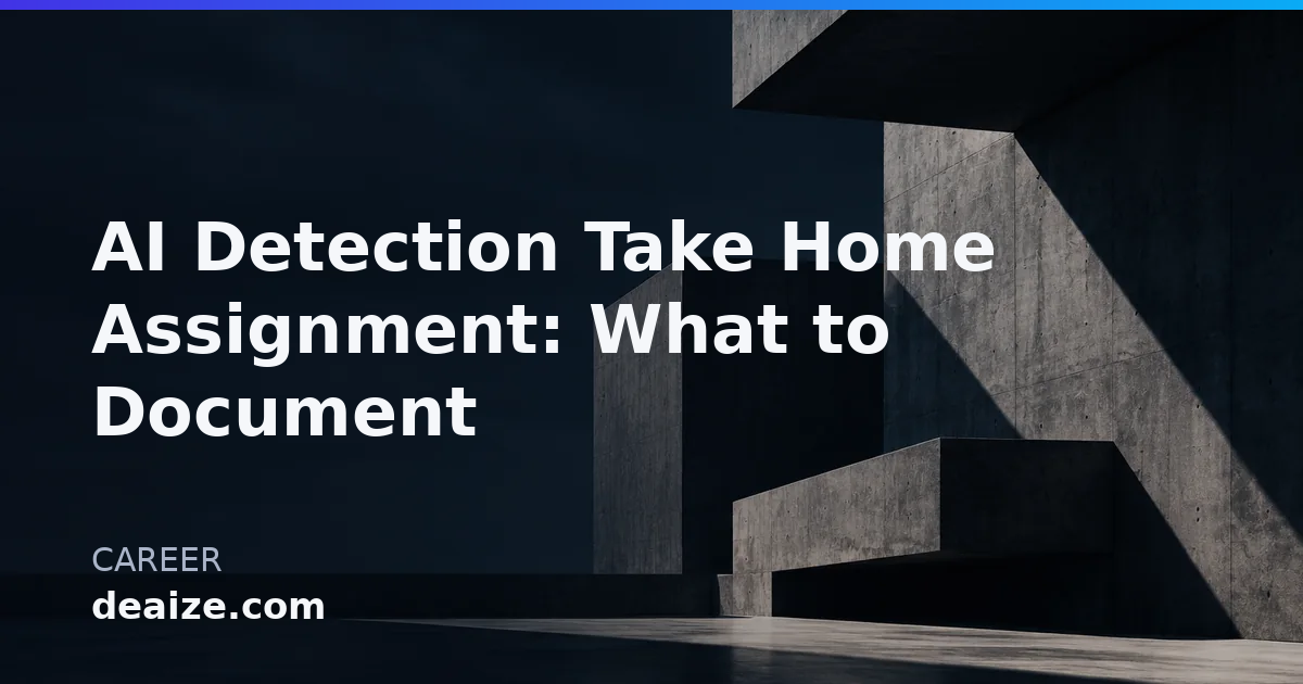 AI Detection Take Home Assignment: What to Document