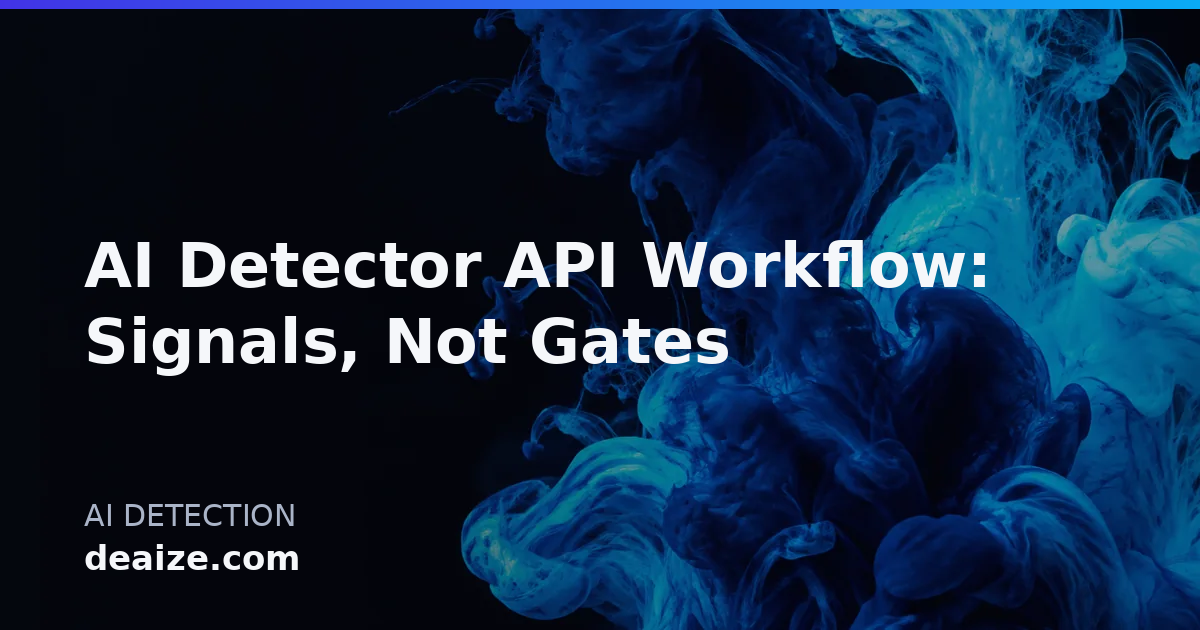 AI Detector API Workflow: Signals, Not Gates