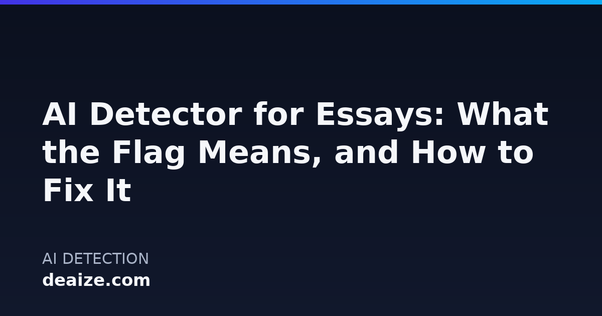 AI Detector for Essays: What the Flag Means, and How to Fix It