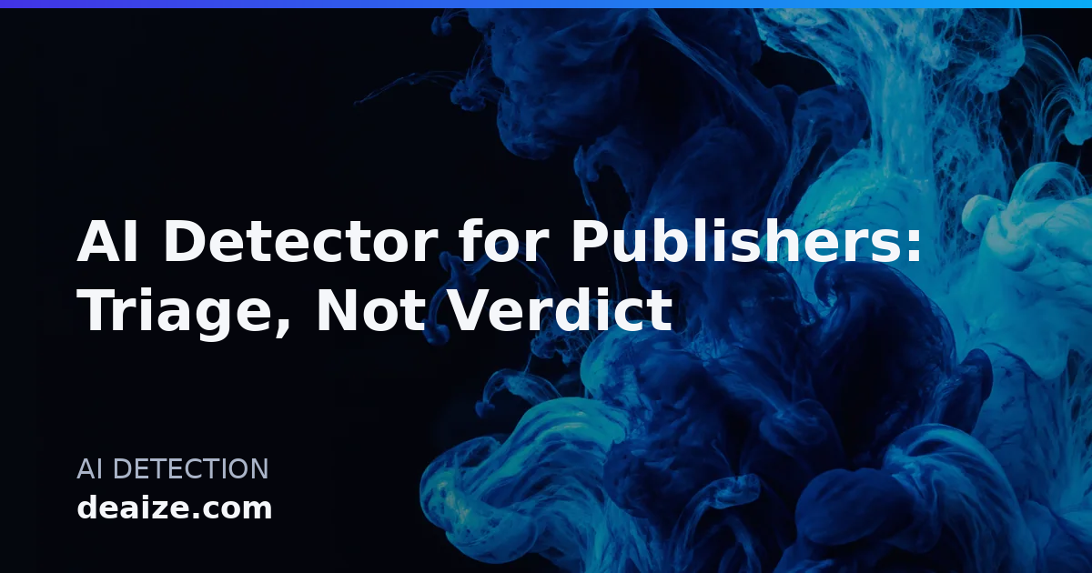 AI Detector for Publishers: Triage, Not Verdict