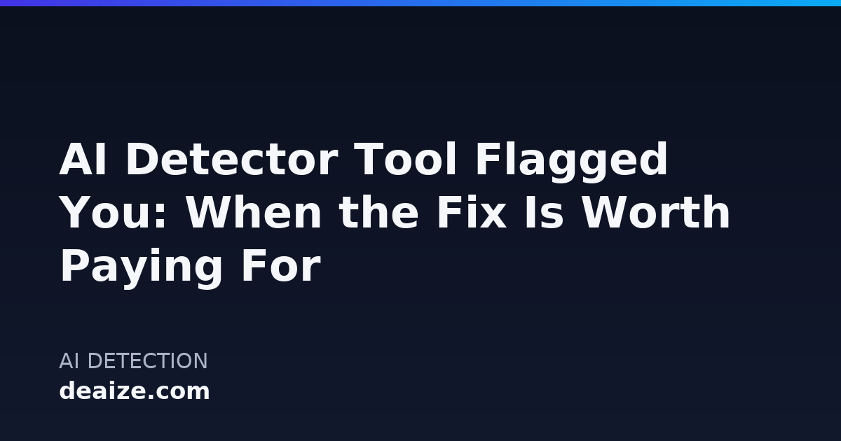 AI Detector Tool Flagged You: When the Fix Is Worth Paying For