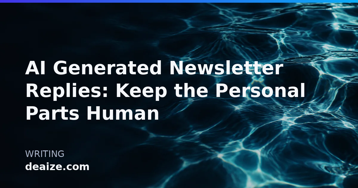 AI Generated Newsletter Replies: Keep the Personal Parts Human