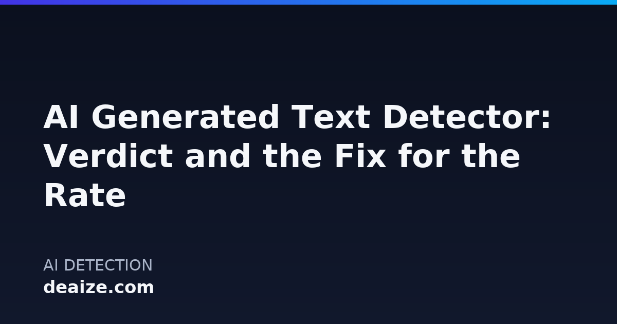 AI Generated Text Detector: Verdict and the Fix for the Rate