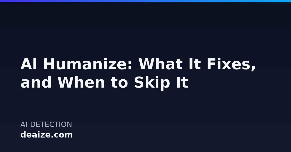 AI Humanize: What It Fixes, and When to Skip It