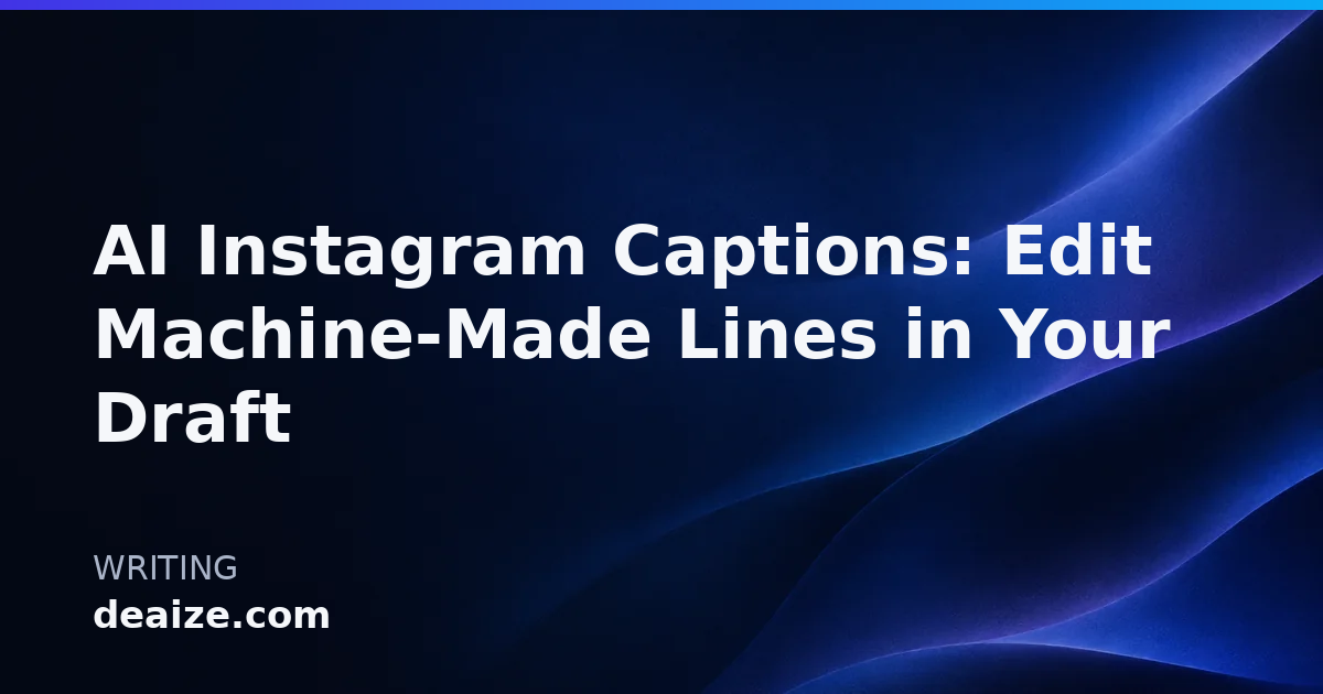 AI Instagram Captions: Edit Machine-Made Lines in Your Draft