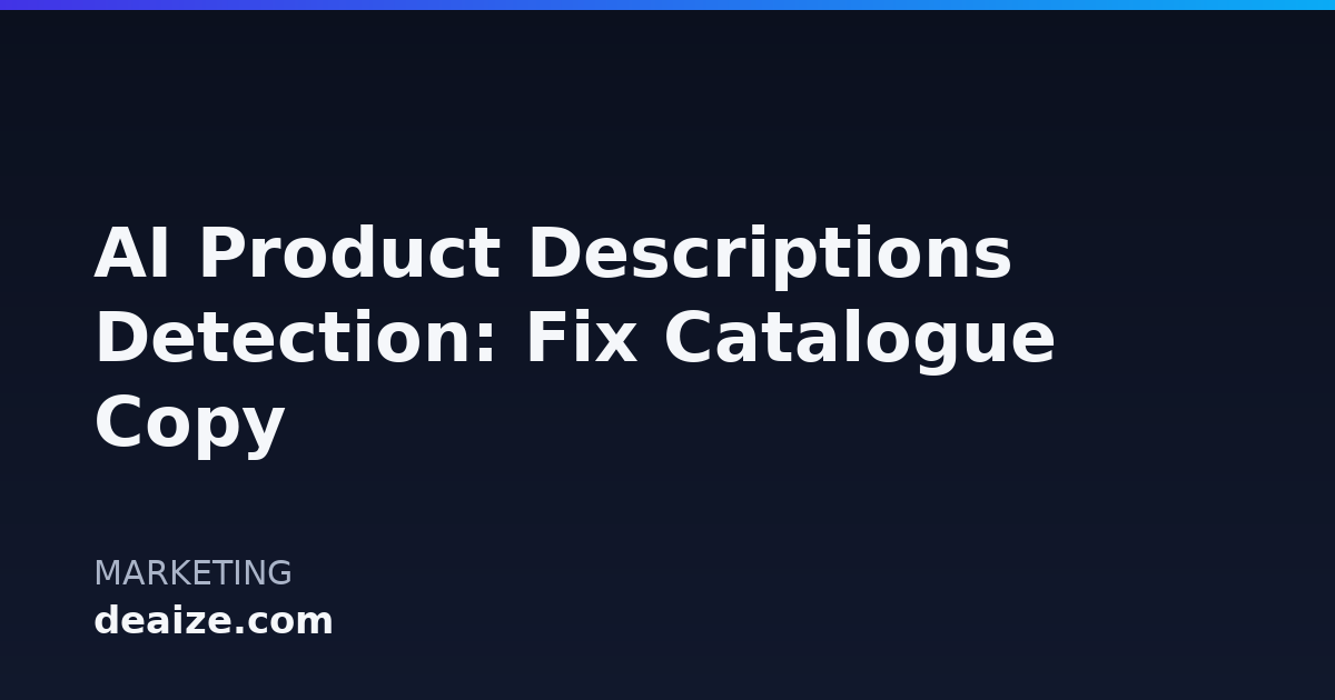 AI Product Descriptions Detection: Fix Catalogue Copy