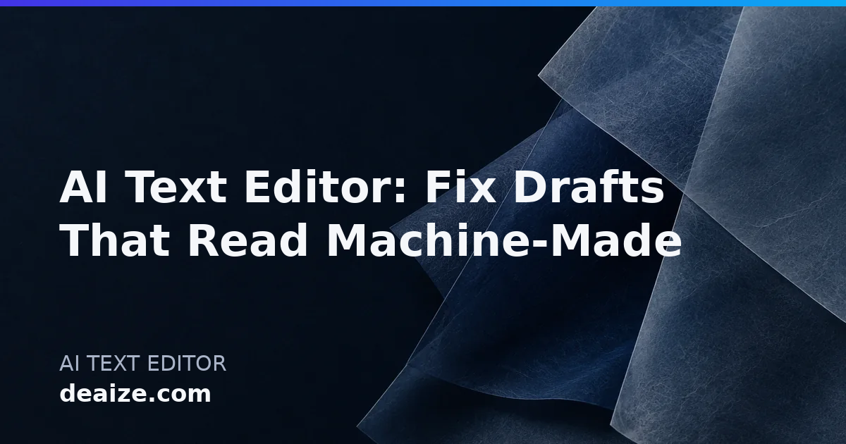 AI Text Editor: Fix Drafts That Read Machine-Made