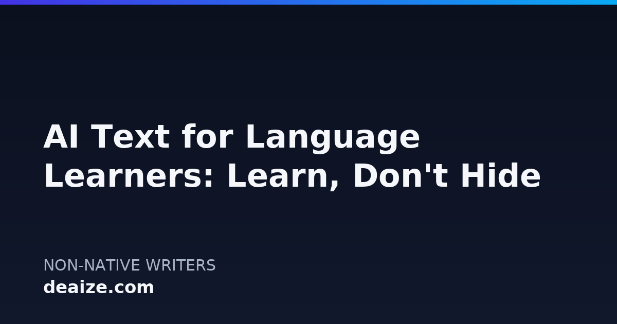AI Text for Language Learners: Learn, Don't Hide