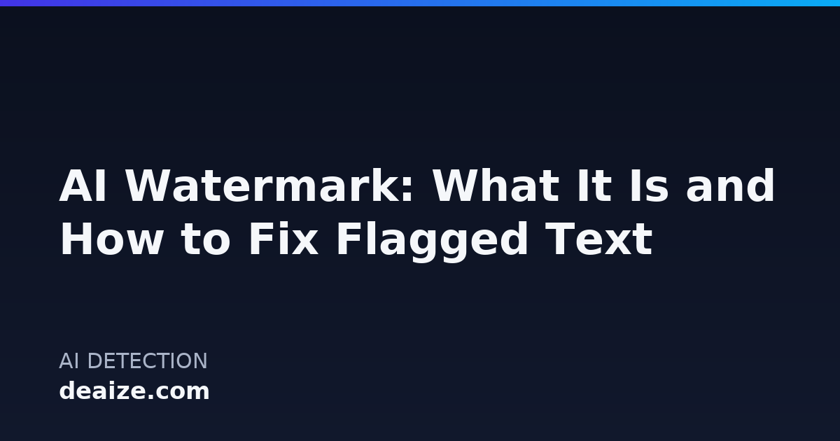 AI Watermark: What It Is and How to Fix Flagged Text