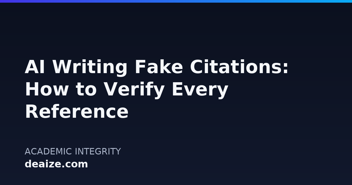 AI Writing Fake Citations: How to Verify Every Reference