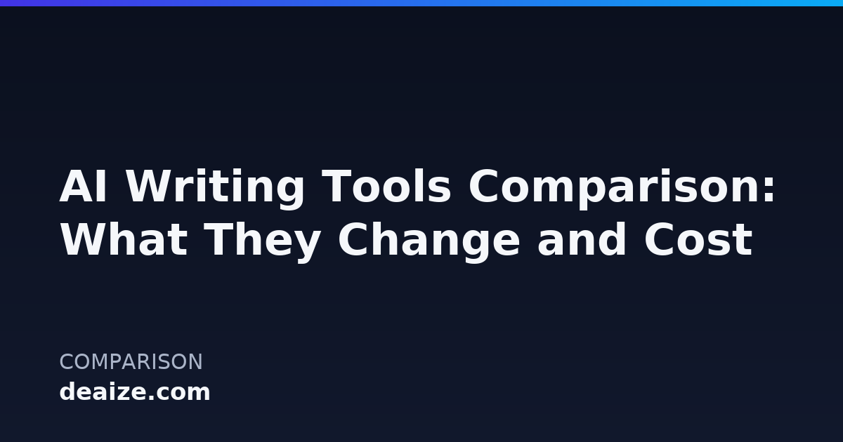 AI Writing Tools Comparison: What They Change and Cost