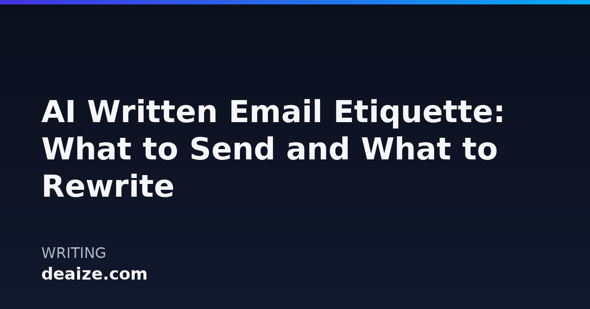 AI Written Email Etiquette: What to Send and What to Rewrite