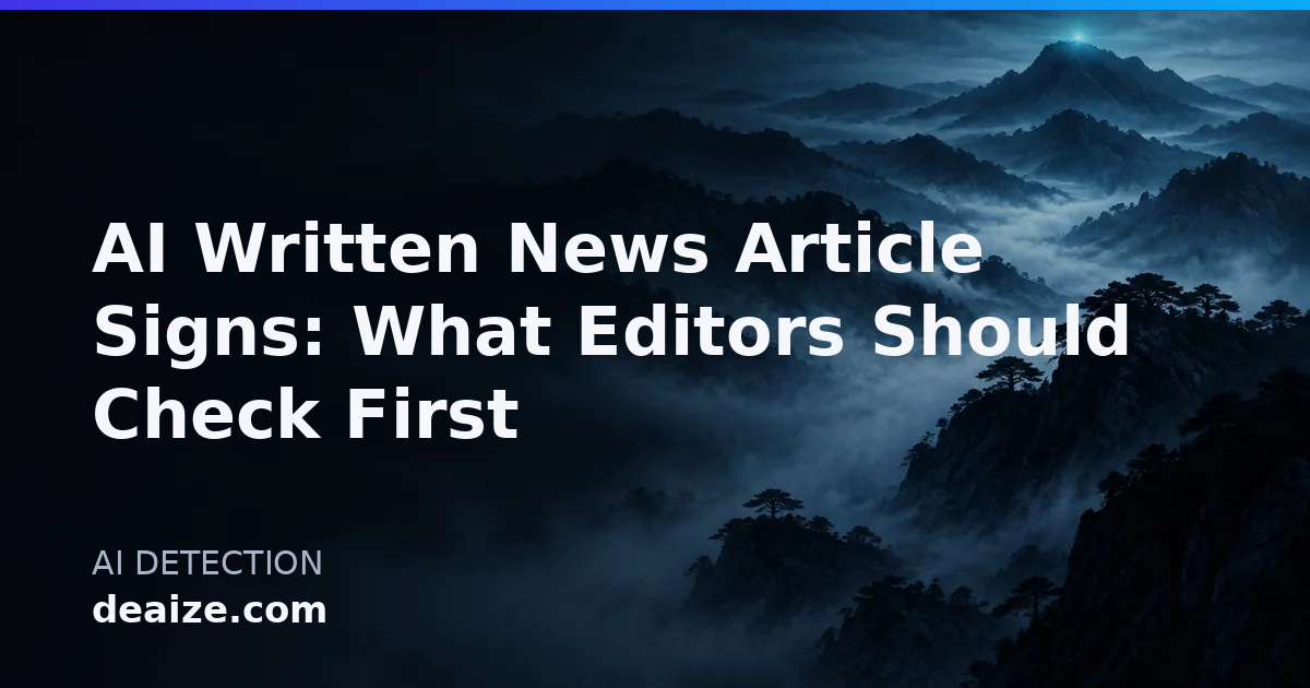 AI Written News Article Signs: What Editors Should Check First