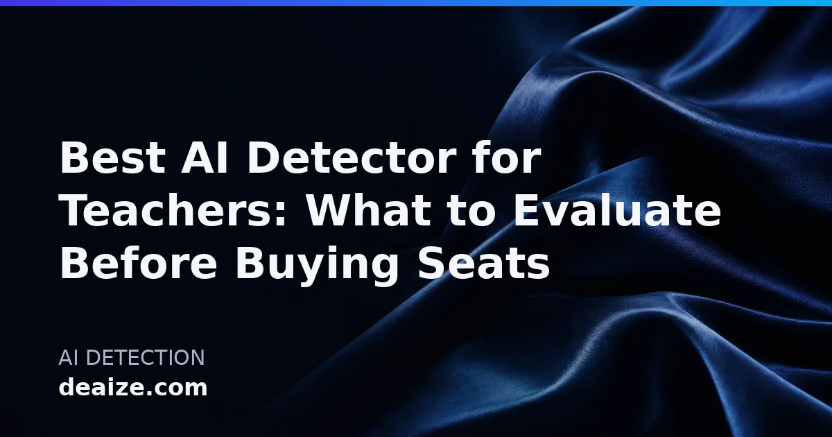 Best AI Detector for Teachers: What to Evaluate Before Buying Seats