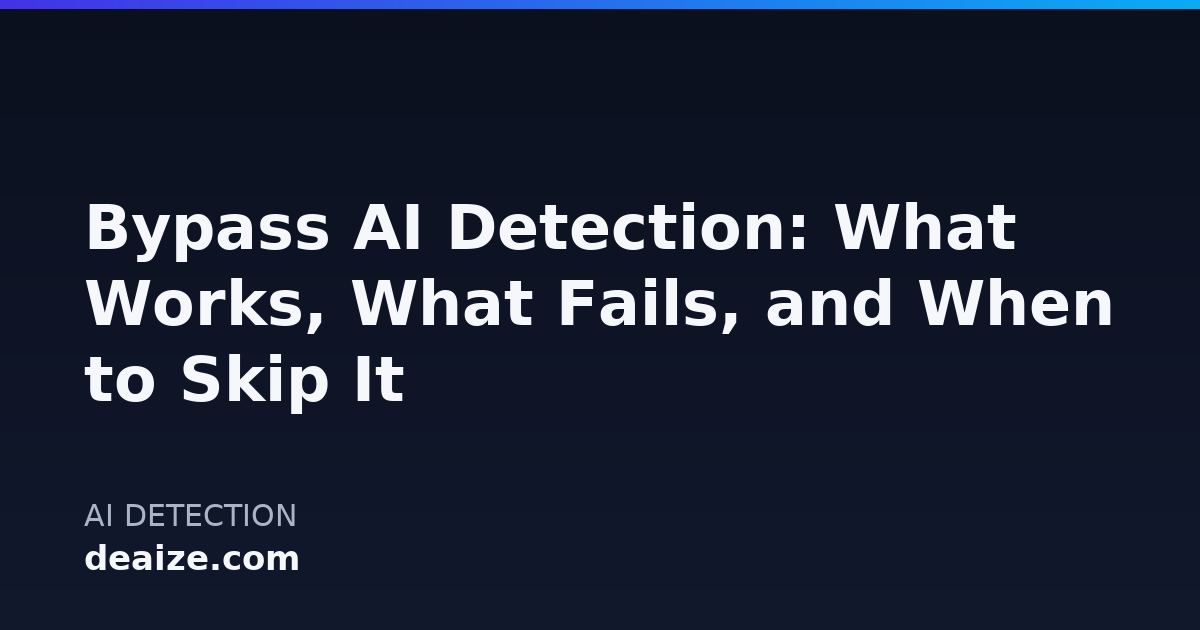 Bypass AI Detection: What Works, What Fails, and When to Skip It