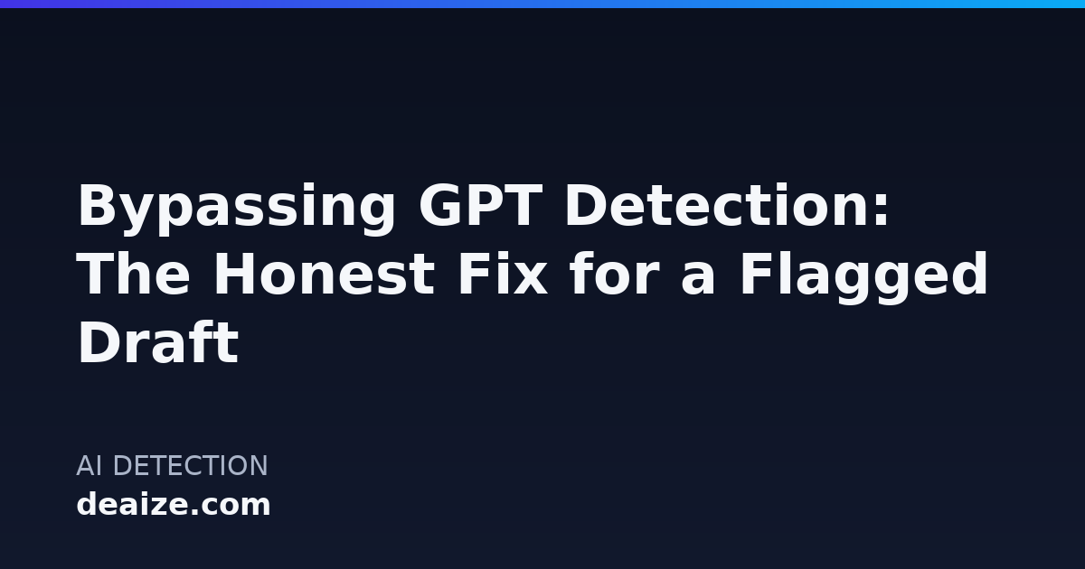 Bypassing GPT Detection: The Honest Fix for a Flagged Draft