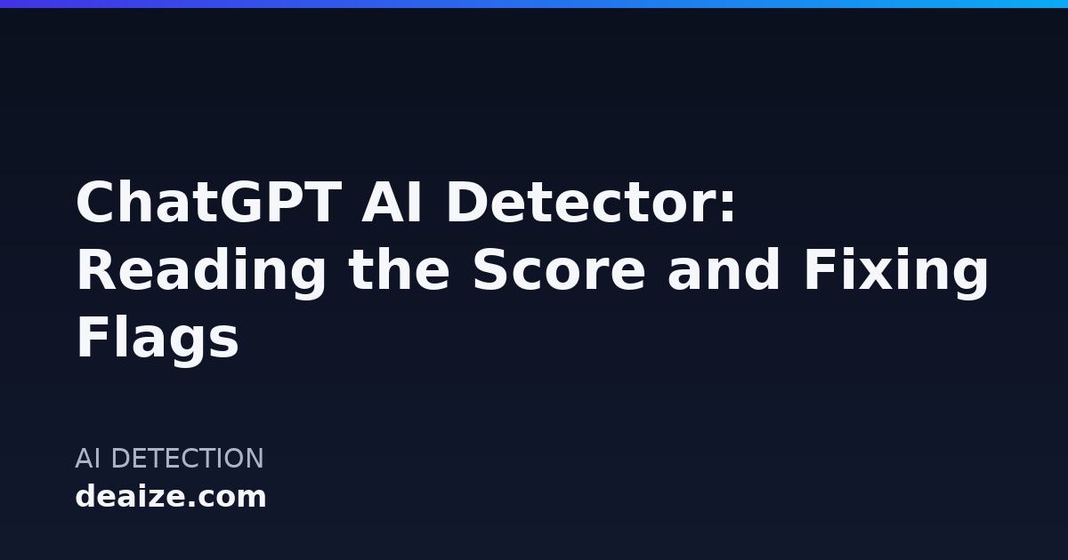 ChatGPT AI Detector: Reading the Score and Fixing Flags
