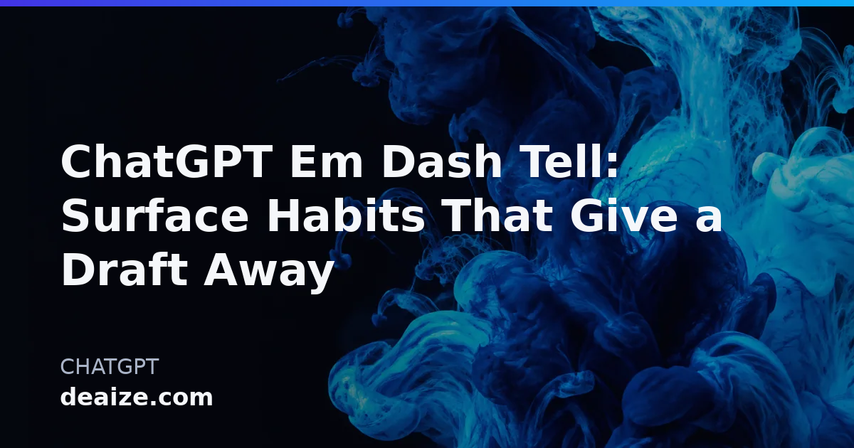 ChatGPT Em Dash Tell: Surface Habits That Give a Draft Away