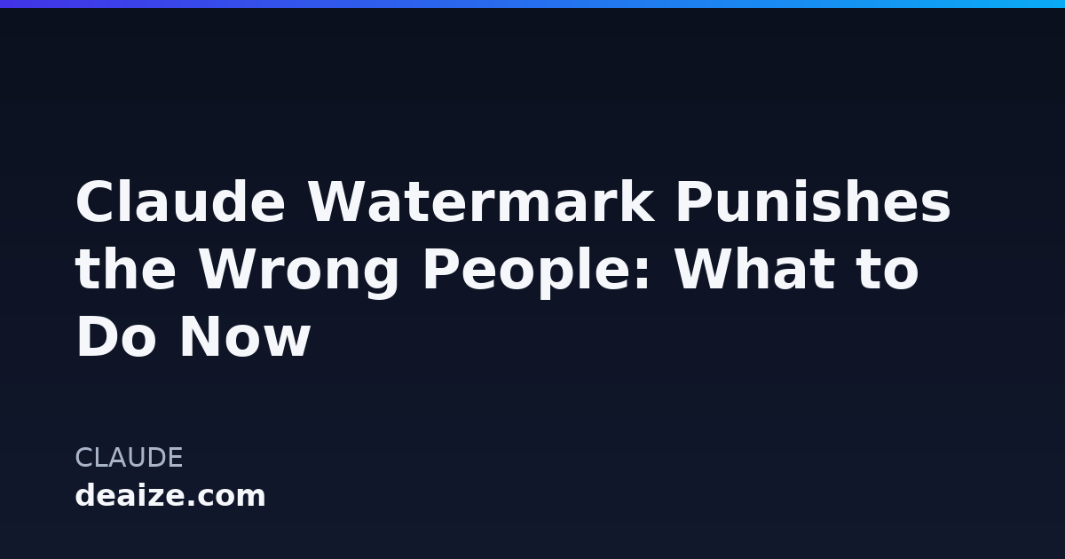 Claude Watermark Punishes the Wrong People: What to Do Now