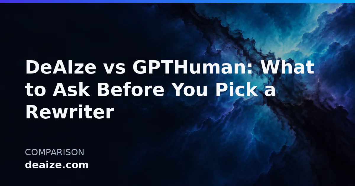 DeAIze vs GPTHuman: What to Ask Before You Pick a Rewriter