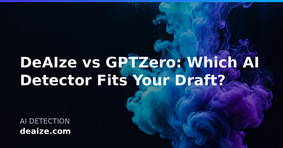 DeAIze vs GPTZero: Which AI Detector Fits Your Draft?