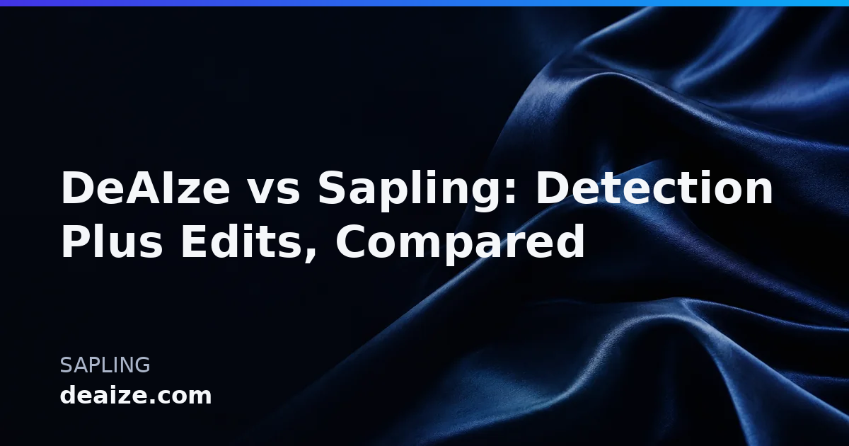 DeAIze vs Sapling: Detection Plus Edits, Compared
