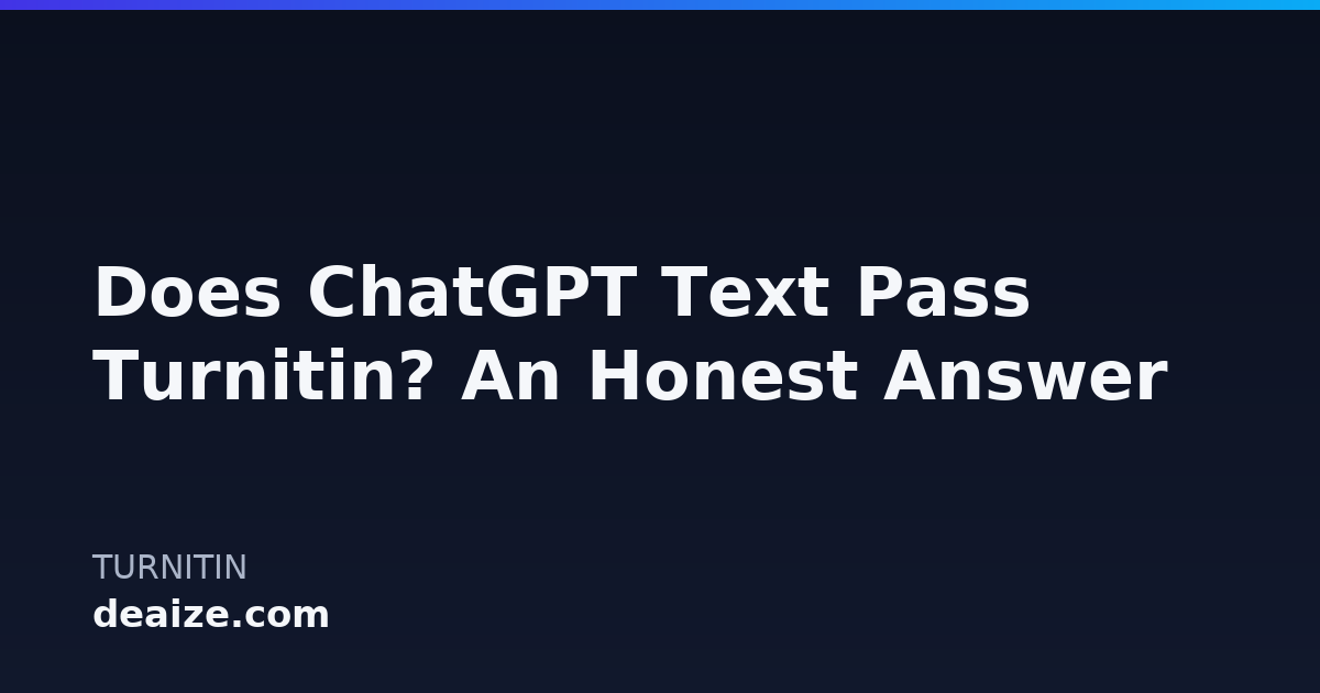 Does ChatGPT Text Pass Turnitin? An Honest Answer