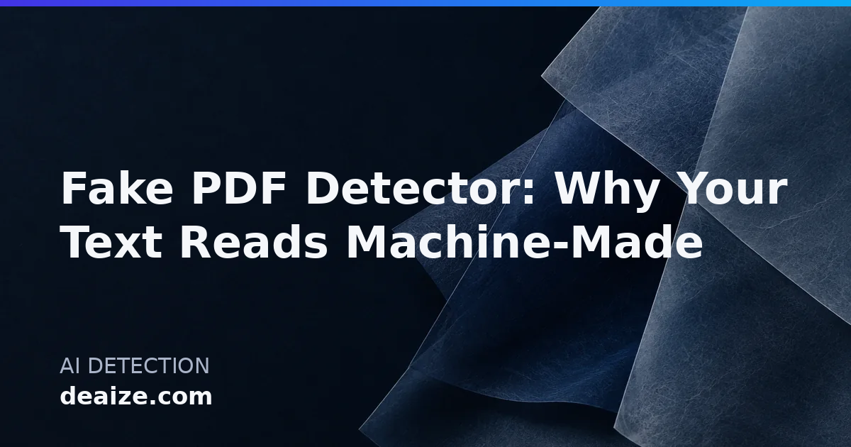 Fake PDF Detector: Why Your Text Reads Machine-Made