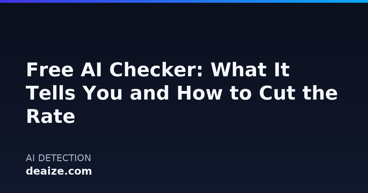 Free AI Checker: What It Tells You and How to Cut the Rate