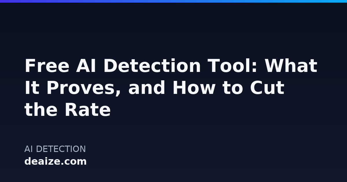 Free AI Detection Tool: What It Proves, and How to Cut the Rate