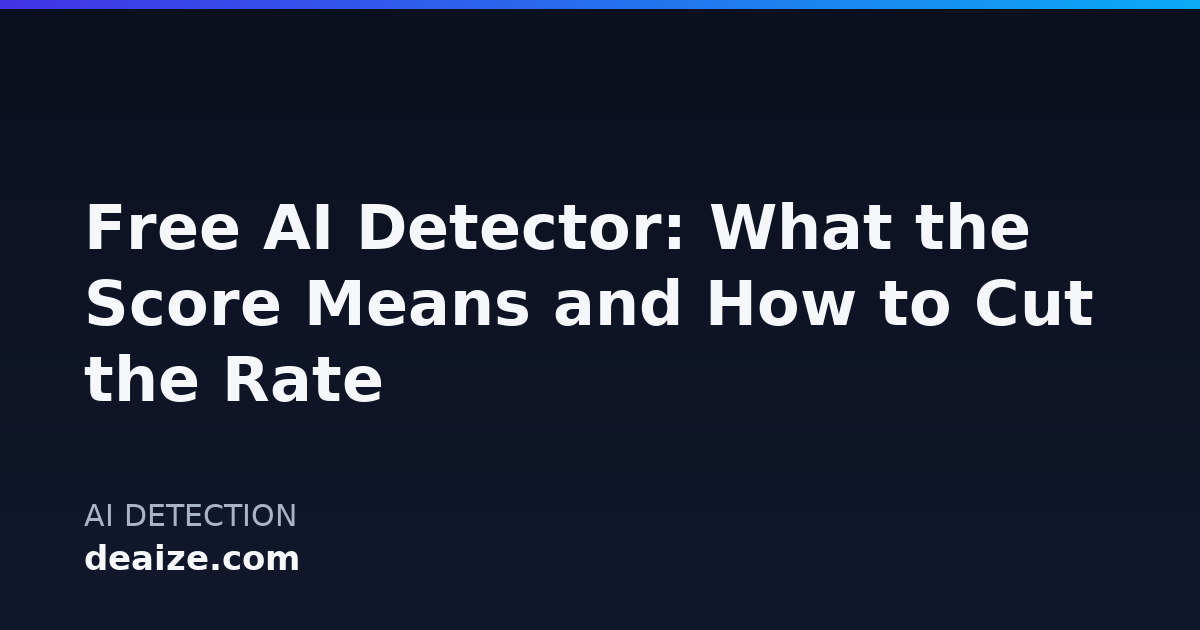 Free AI Detector: What the Score Means and How to Cut the Rate