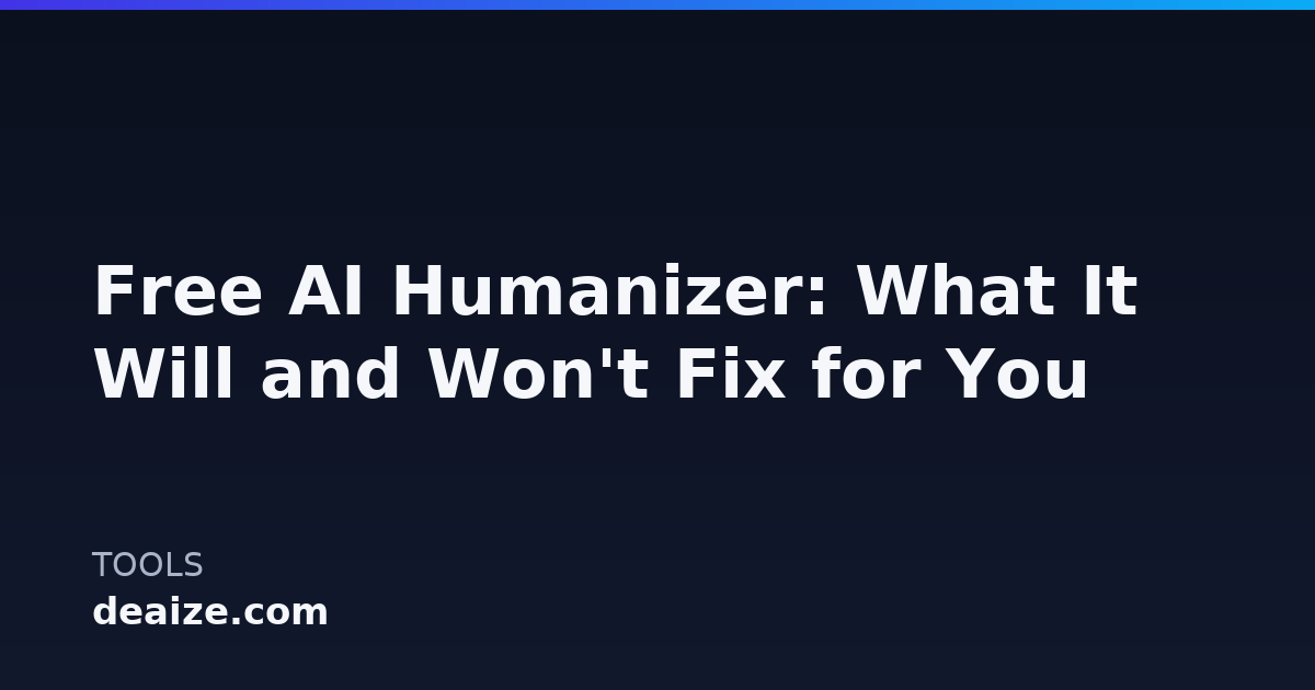 Free AI Humanizer: What It Will and Won't Fix for You