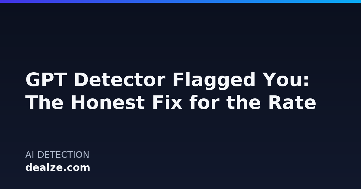 GPT Detector Flagged You: The Honest Fix for the Rate