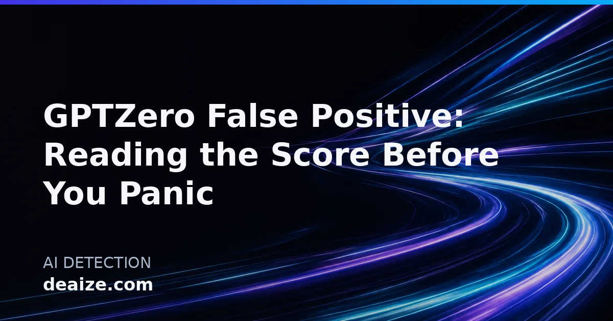 GPTZero False Positive: Reading the Score Before You Panic