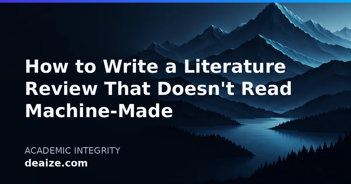 How to Write a Literature Review That Doesn't Read Machine-Made