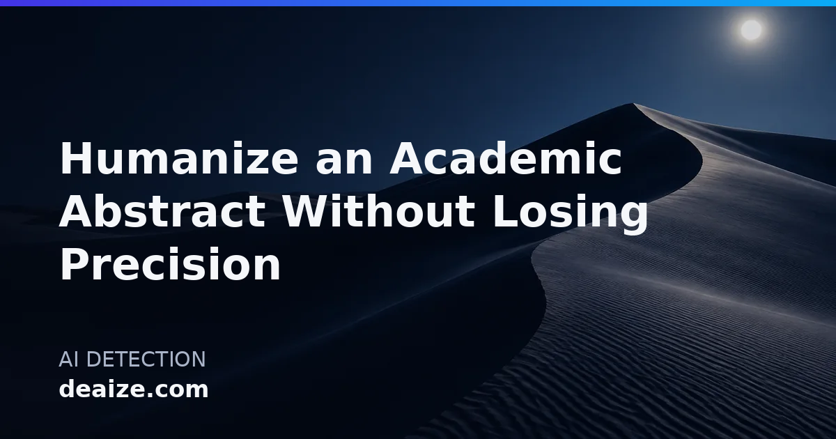 Humanize an Academic Abstract Without Losing Precision