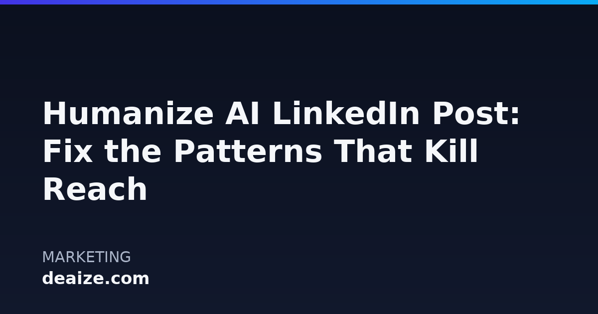 Humanize AI LinkedIn Post: Fix the Patterns That Kill Reach
