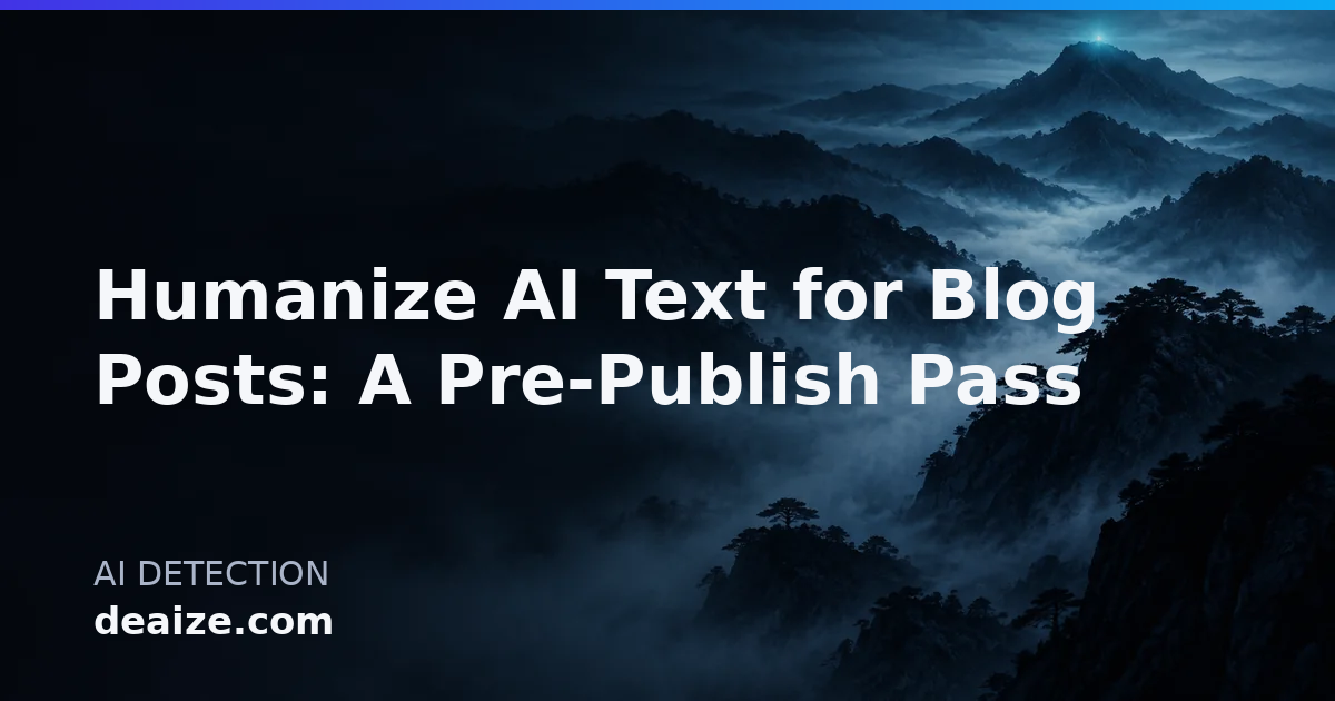 Humanize AI Text for Blog Posts: A Pre-Publish Pass
