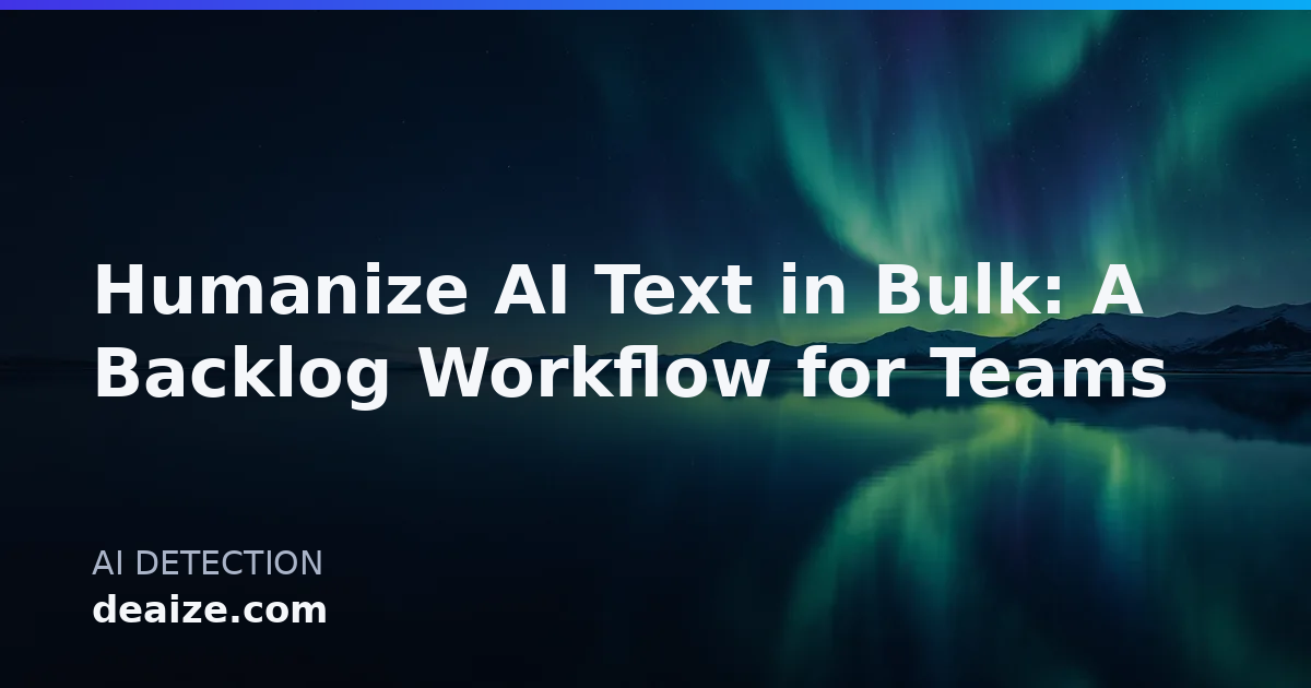 Humanize AI Text in Bulk: A Backlog Workflow for Teams
