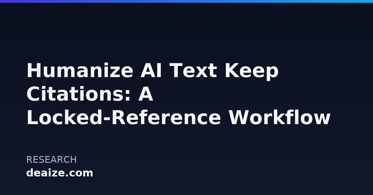 Humanize AI Text Keep Citations: A Locked-Reference Workflow