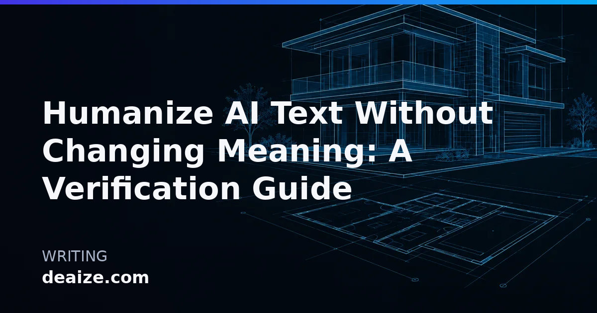 Humanize AI Text Without Changing Meaning: A Verification Guide