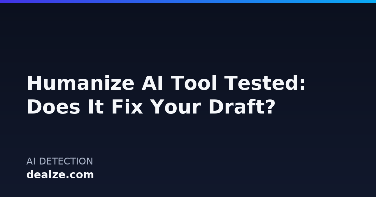 Humanize AI Tool Tested: Does It Fix Your Draft?