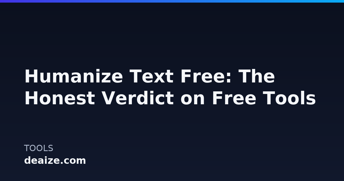 Humanize Text Free: The Honest Verdict on Free Tools