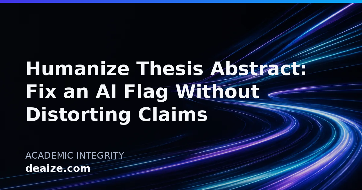 Humanize Thesis Abstract: Fix an AI Flag Without Distorting Claims